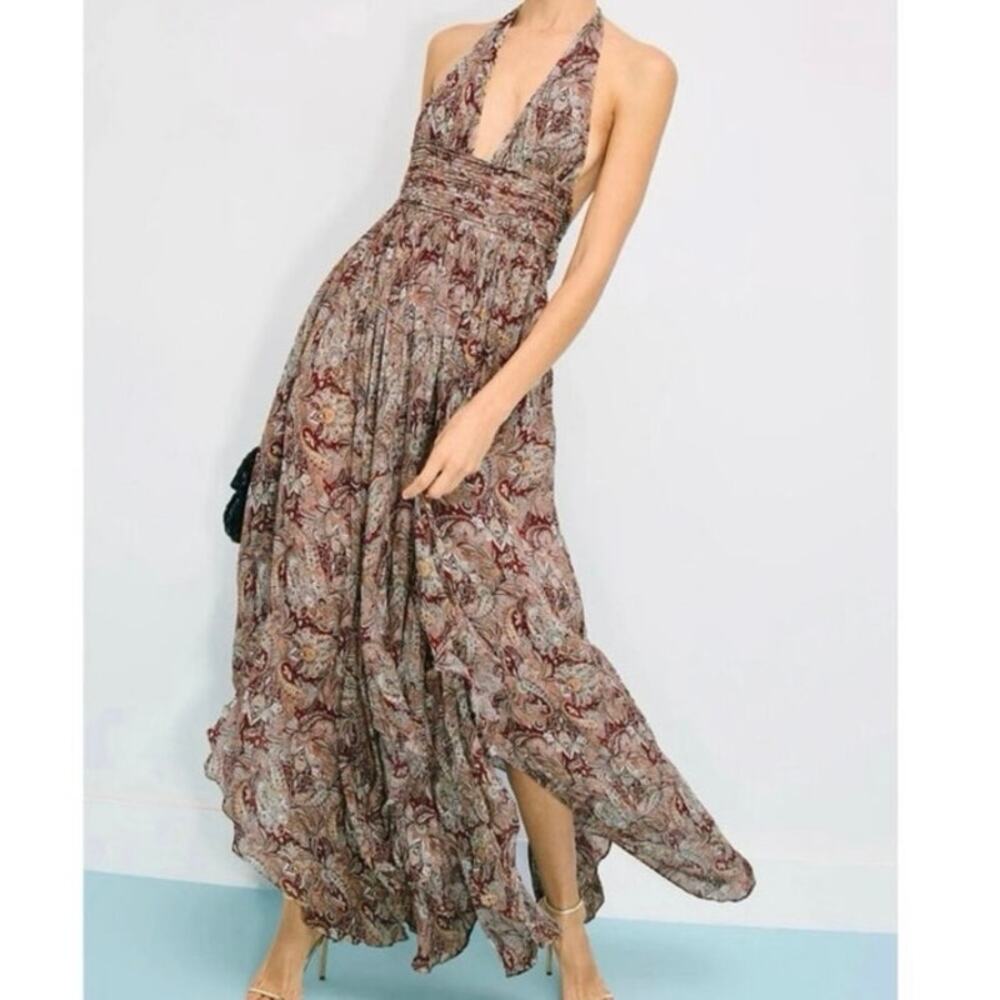 Retrofête Rasha halter floral dress with bodysuit Size XS